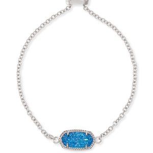 Elaina Silver Adjustable Chain Bracelet In Cobalt